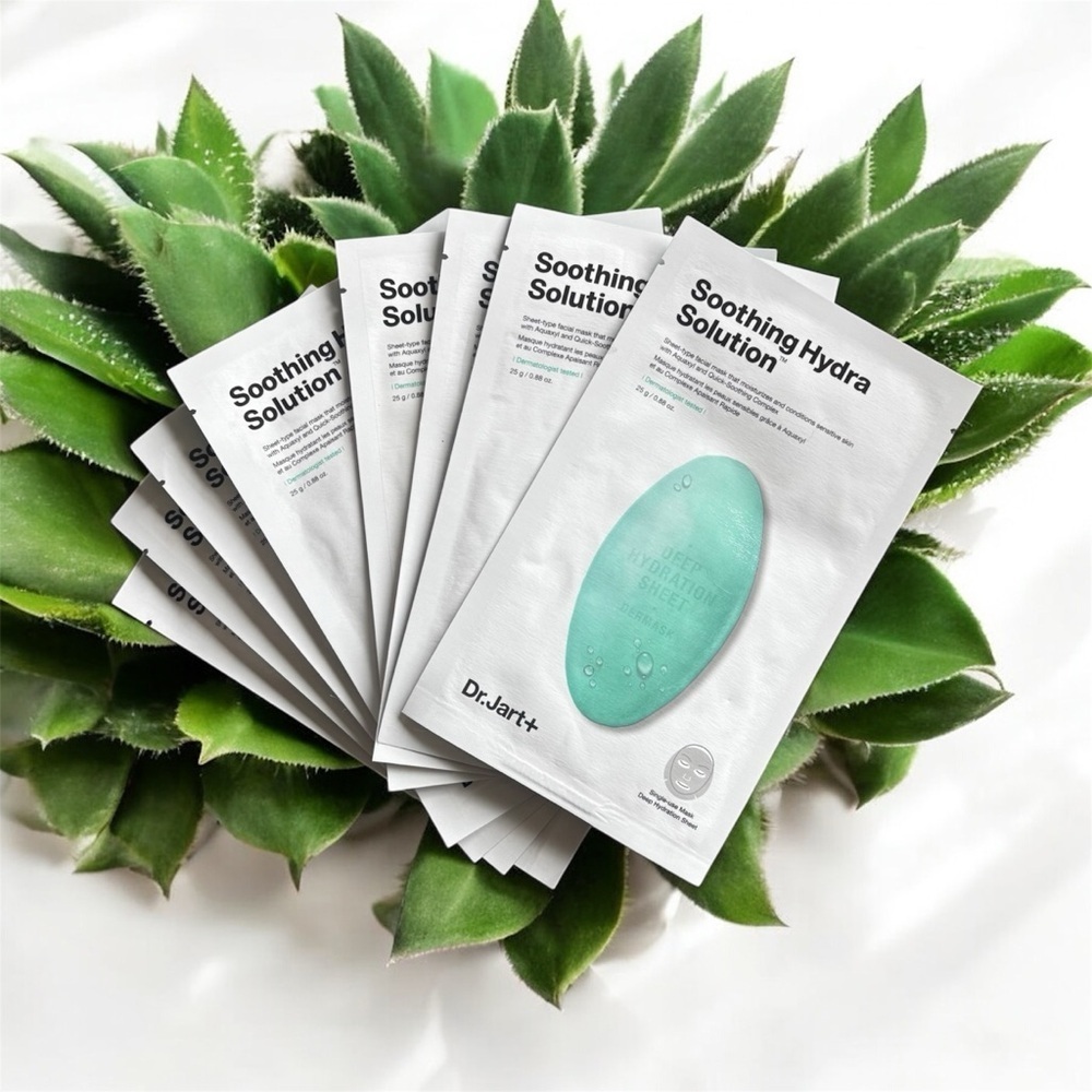 Dr. Jart+ Face Mask Set 8 Single Use Face Masks Soothing Hydra Solution NEW